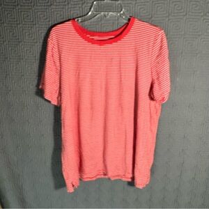 Old Navy T-Shirt Women’s Size XXl Slim Fit Short Sleeve Red Striped